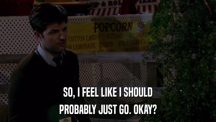 SO, I FEEL LIKE I SHOULD PROBABLY JUST GO. OKAY? 