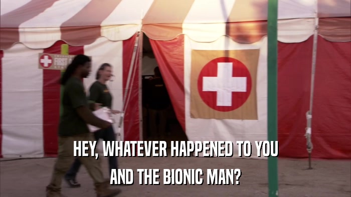 HEY, WHATEVER HAPPENED TO YOU AND THE BIONIC MAN? 