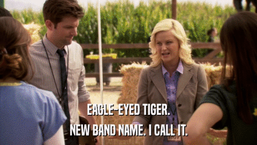 EAGLE-EYED TIGER. NEW BAND NAME. I CALL IT. 