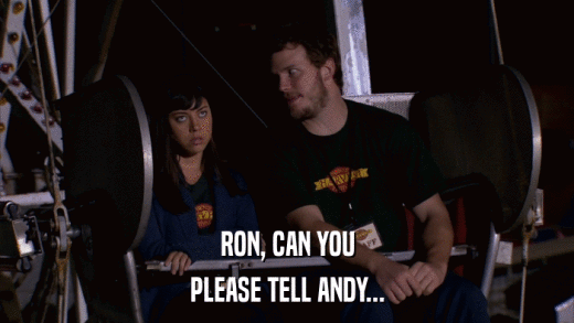 RON, CAN YOU PLEASE TELL ANDY... 