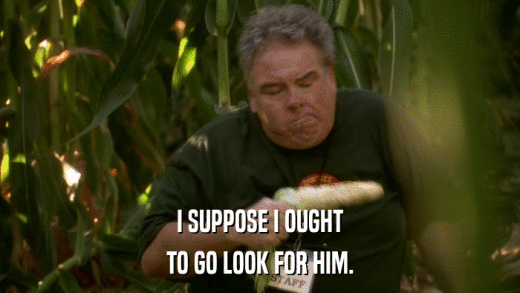 I SUPPOSE I OUGHT TO GO LOOK FOR HIM. 