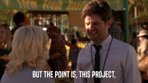 BUT THE POINT IS, THIS PROJECT,  