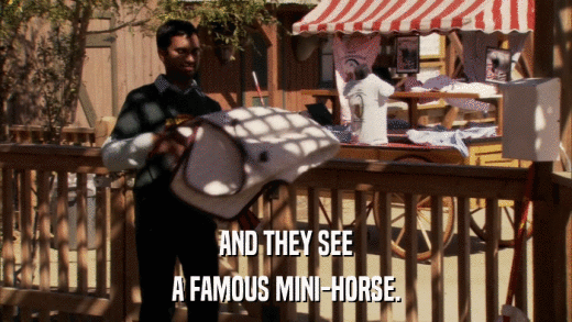 AND THEY SEE A FAMOUS MINI-HORSE. 
