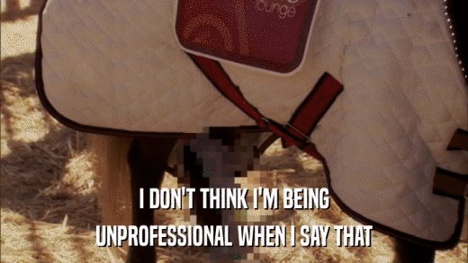 I DON'T THINK I'M BEING UNPROFESSIONAL WHEN I SAY THAT 