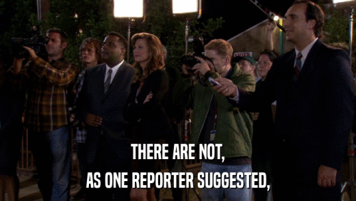 THERE ARE NOT, AS ONE REPORTER SUGGESTED, 