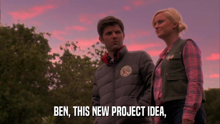 BEN, THIS NEW PROJECT IDEA,  
