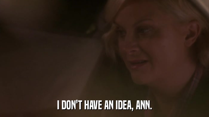 I DON'T HAVE AN IDEA, ANN.  