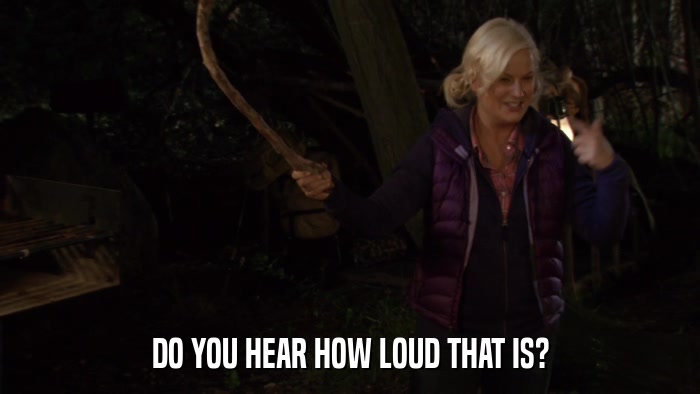 DO YOU HEAR HOW LOUD THAT IS?  