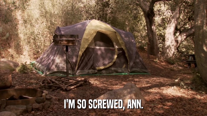 I'M SO SCREWED, ANN.  