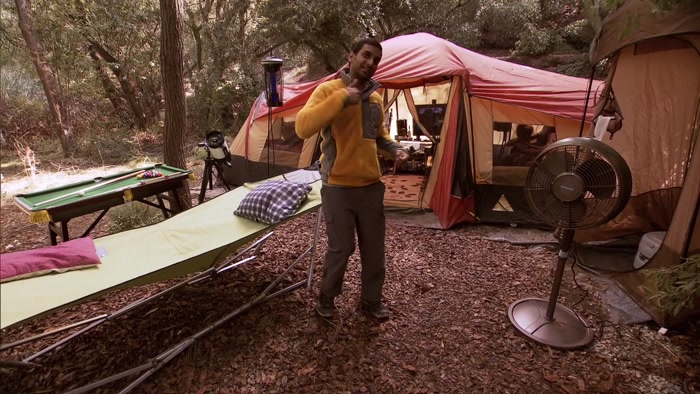 COME CHECK OUT MY TENT. I ORDERED A BUNCH OF CRAP OFF SKYMALL. 