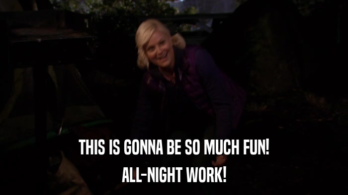 THIS IS GONNA BE SO MUCH FUN! ALL-NIGHT WORK! 