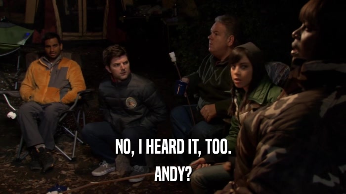 NO, I HEARD IT, TOO. ANDY? 
