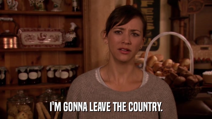 I'M GONNA LEAVE THE COUNTRY.  