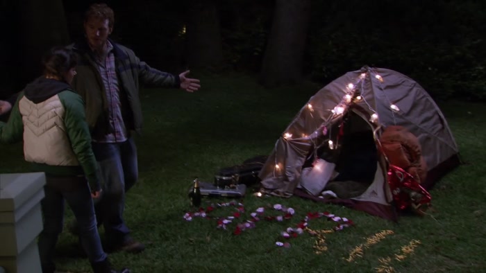 WELL, I'M TAKING YOU CAMPIN'. LOOK AT THIS. 