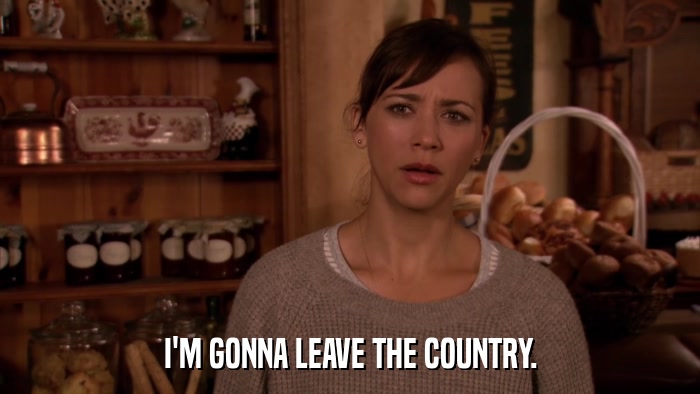 I'M GONNA LEAVE THE COUNTRY.  