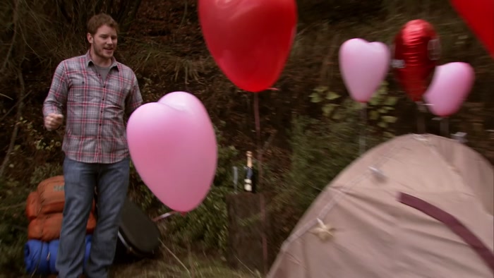 SO, I WENT AHEAD AND SET UP THE ULTIMATE CAMPSITE LOVE NEST. 