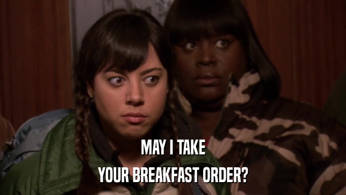 MAY I TAKE YOUR BREAKFAST ORDER? 