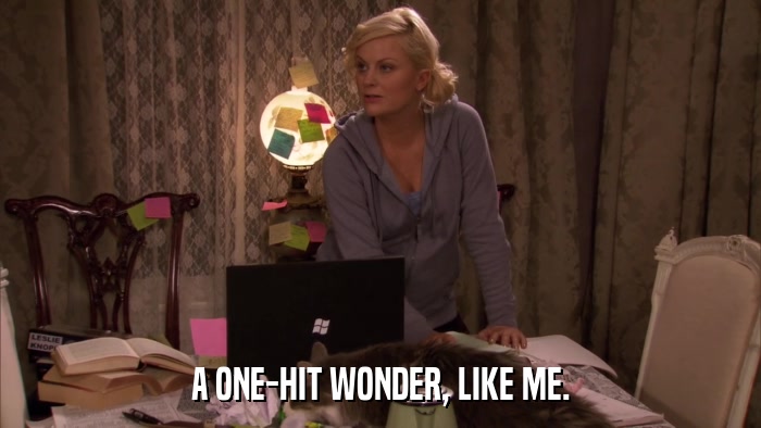 A ONE-HIT WONDER, LIKE ME.  