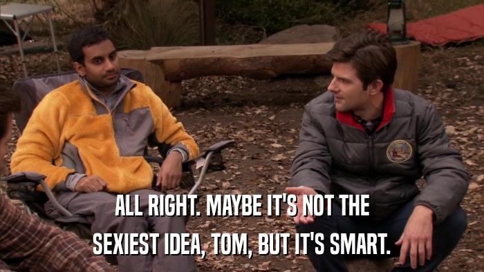 ALL RIGHT. MAYBE IT'S NOT THE SEXIEST IDEA, TOM, BUT IT'S SMART. 