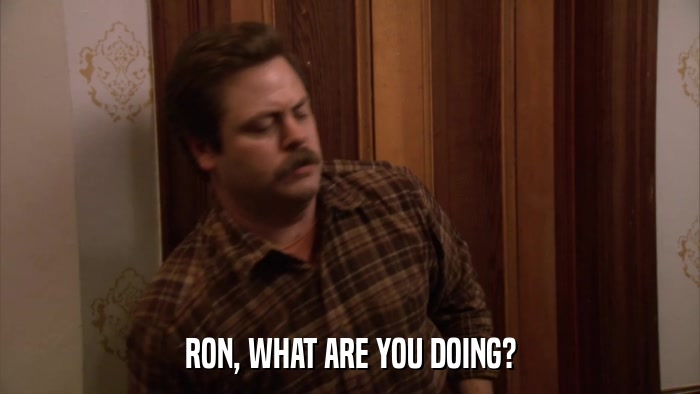 RON, WHAT ARE YOU DOING?  
