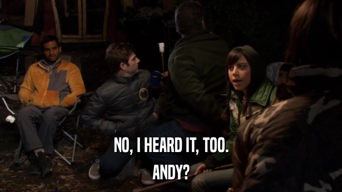NO, I HEARD IT, TOO. ANDY? 