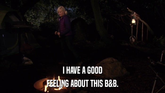 I HAVE A GOOD FEELING ABOUT THIS B&B. 