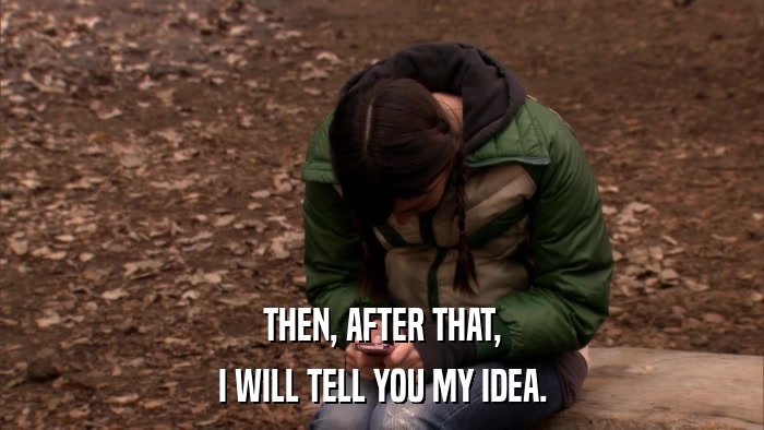 THEN, AFTER THAT, I WILL TELL YOU MY IDEA. 