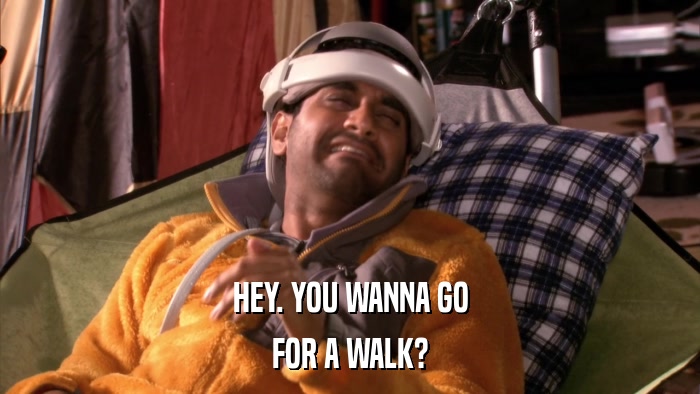 HEY. YOU WANNA GO FOR A WALK? 