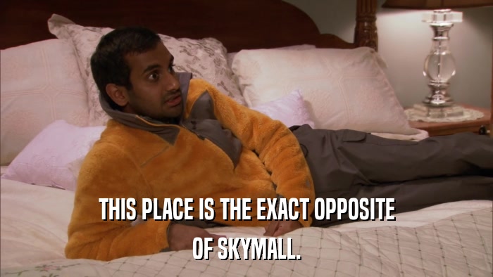 THIS PLACE IS THE EXACT OPPOSITE OF SKYMALL. 