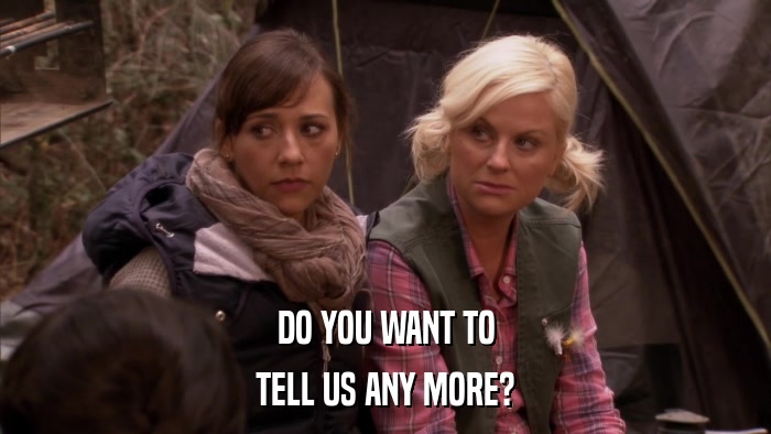 DO YOU WANT TO TELL US ANY MORE? 