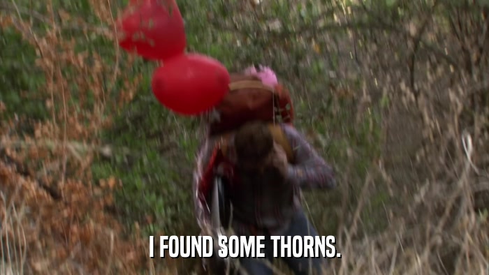 I FOUND SOME THORNS.  