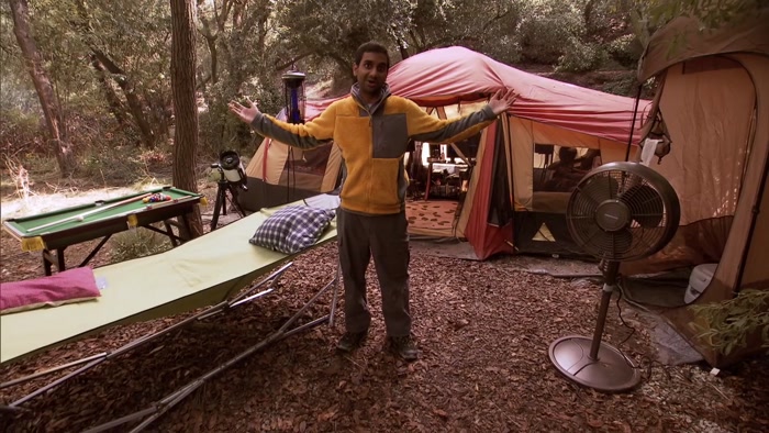 COME CHECK OUT MY TENT. I ORDERED A BUNCH OF CRAP OFF SKYMALL. 