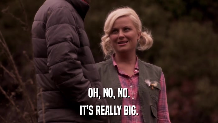 OH, NO, NO. IT'S REALLY BIG. 