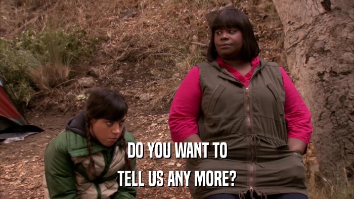 DO YOU WANT TO TELL US ANY MORE? 
