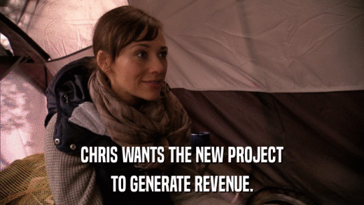 CHRIS WANTS THE NEW PROJECT TO GENERATE REVENUE. 