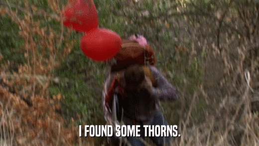 I FOUND SOME THORNS.  