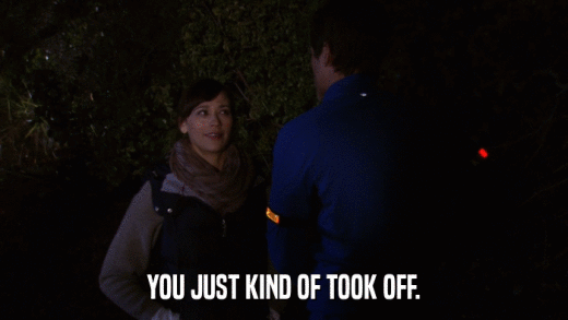 YOU JUST KIND OF TOOK OFF.  
