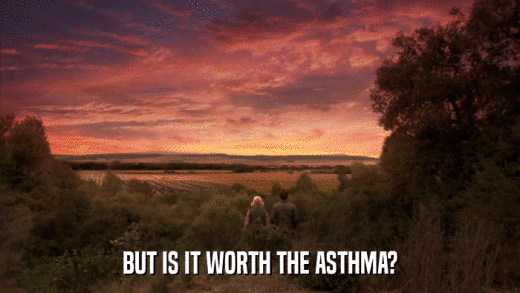 BUT IS IT WORTH THE ASTHMA?  