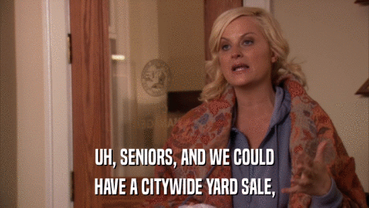 UH, SENIORS, AND WE COULD HAVE A CITYWIDE YARD SALE, 