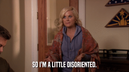 SO I'M A LITTLE DISORIENTED.  