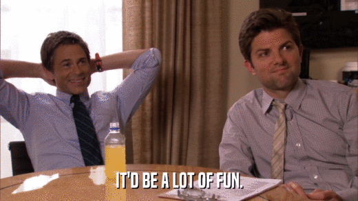 IT'D BE A LOT OF FUN.  