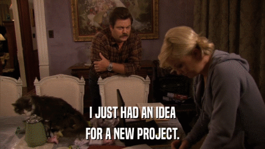 I JUST HAD AN IDEA FOR A NEW PROJECT. 