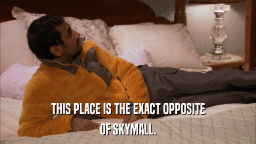 THIS PLACE IS THE EXACT OPPOSITE OF SKYMALL. 