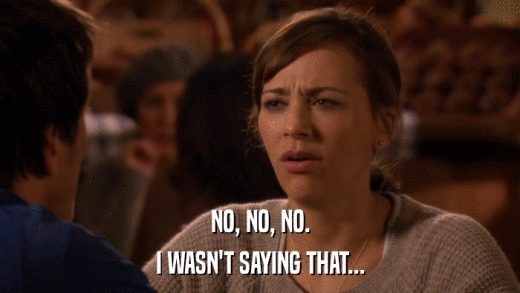 NO, NO, NO. I WASN'T SAYING THAT... 
