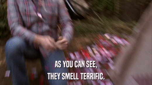 AS YOU CAN SEE, THEY SMELL TERRIFIC. 
