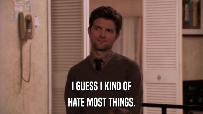 I GUESS I KIND OF HATE MOST THINGS. 