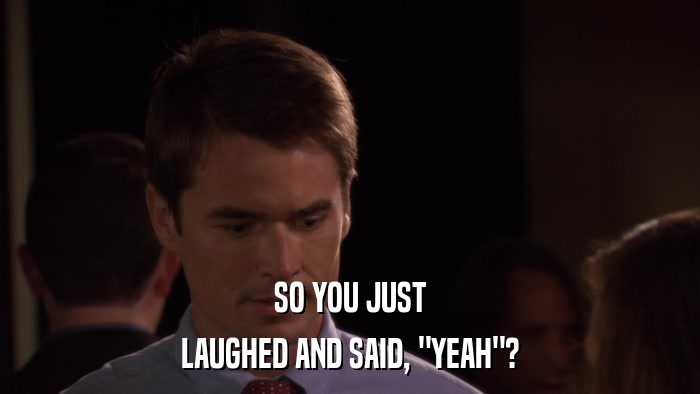 SO YOU JUST LAUGHED AND SAID, 