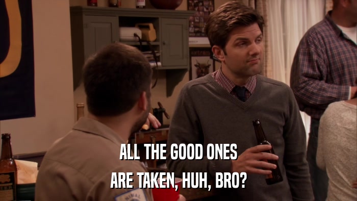 ALL THE GOOD ONES ARE TAKEN, HUH, BRO? 