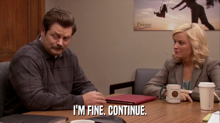 I'M FINE. CONTINUE.  