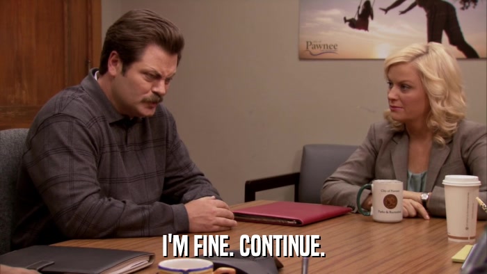 I'M FINE. CONTINUE.  